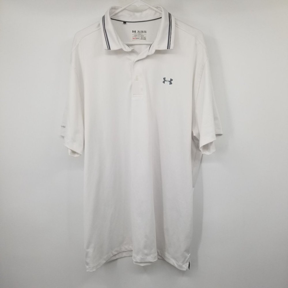 Under Armour Heat Gear Loose Fit Cold Black Polo Shirt Size 2XL‎